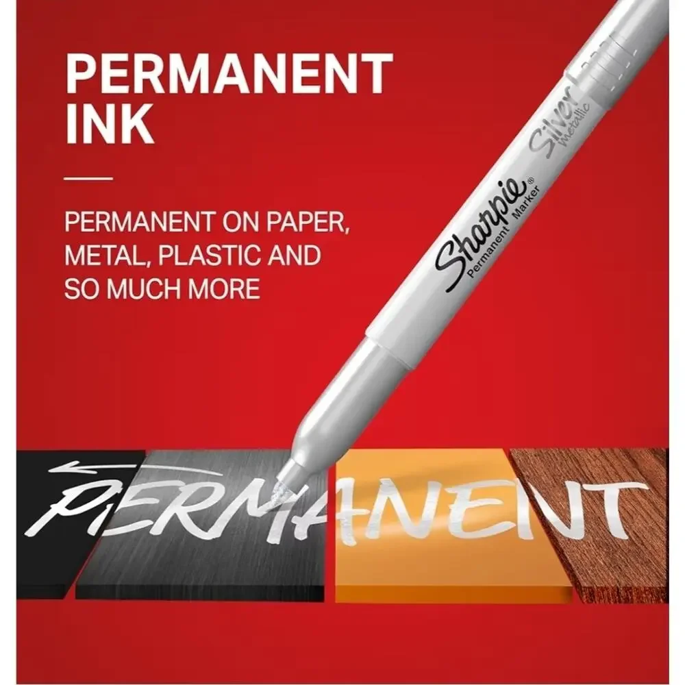 Sharpie Metallic Permanent Markers, Fine Point, Metallic Silver, 36 Count